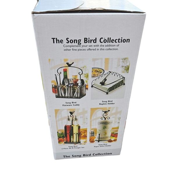 NEW! Song Bird Flatware Caddy and Napkin Holder Metal - Picture 3 of 4